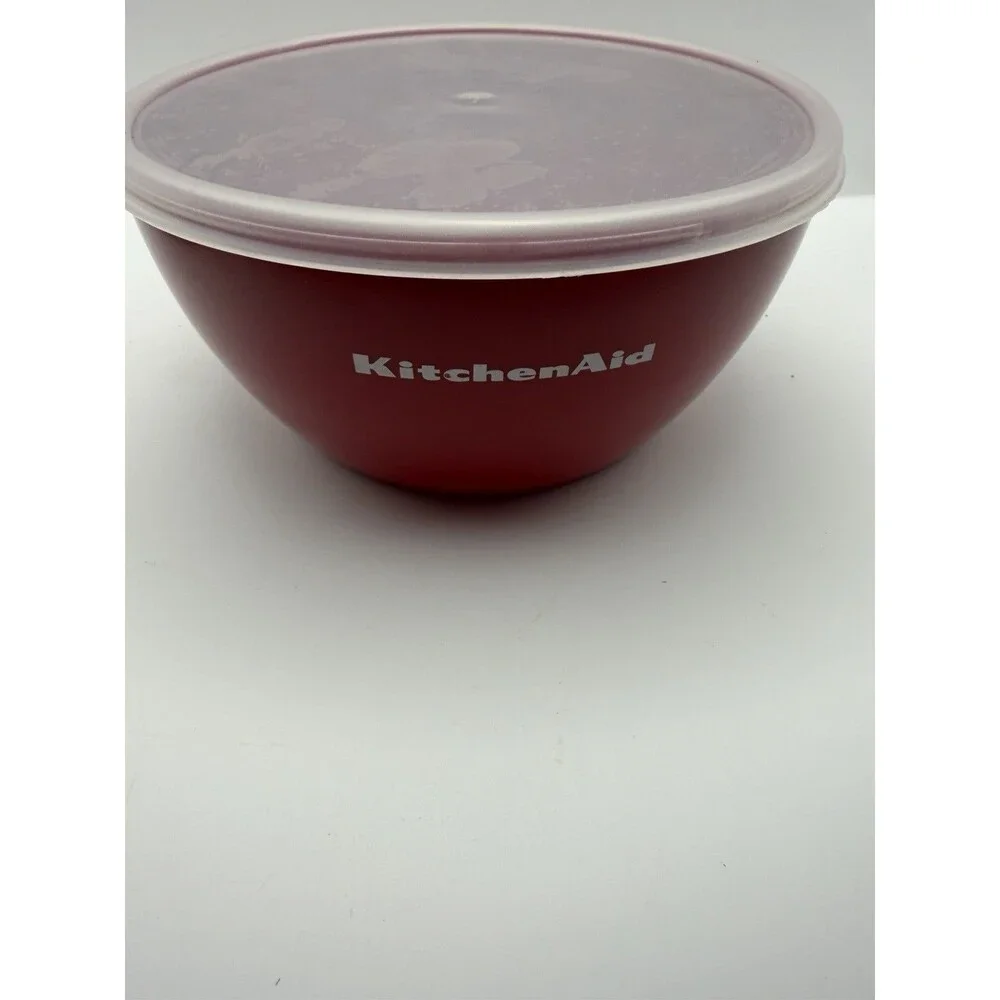 KitchenAid Red Nesting Prep Bowls Set 1 2 3 4 Cup w Lids Food Storage